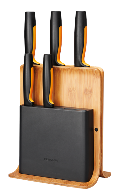 Sada nožů Fiskars Functional Form v bambusovém bloku, 5 ks