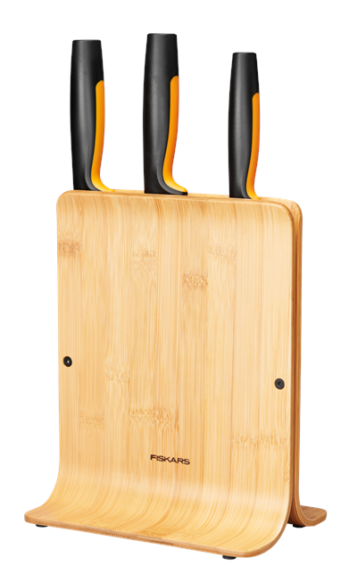 Sada nožů Fiskars Functional Form v bambusovém bloku, 3 ks