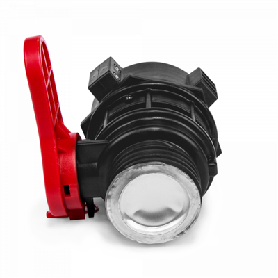 Kulový ventil pro kontejner na vodu IBC, vstup S60x6 s vývodem Camlock Typ A 2" s uzávěrem
