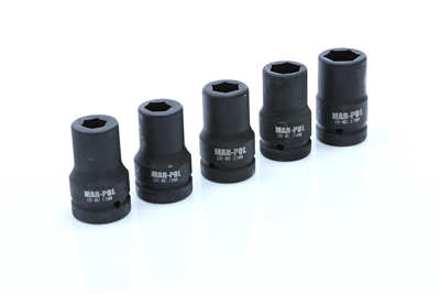 Hlavice nástrčná, rázová 1", sada 10ks, 17-41mm MAR-POL