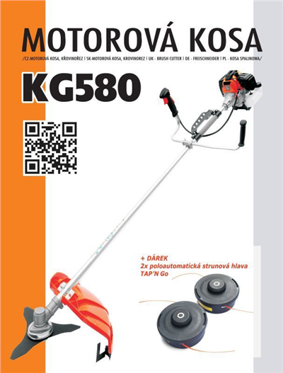 Motorová kosa/Křovinořez KAXL KG580 1,4kW + extra výbava