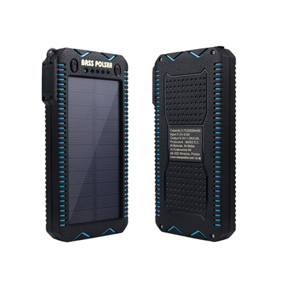 Solární powerbanka 10000mAh se zapalovačem a svítilnou BASS
