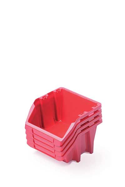 Úložný box 92x77x60mm, červený, sada 16 ks KISTENBERG