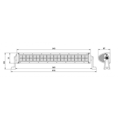 LED rampa, přídavné světlo, 630mm