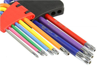 L-klíče TORX, sada 9ks, T10-T50, 125mm BJC