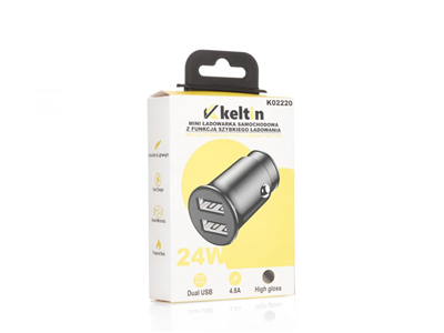 Nabíječka do auta s funkcí rychlého nabíjení 2xUSB, 24W, 4,8A KELTIN