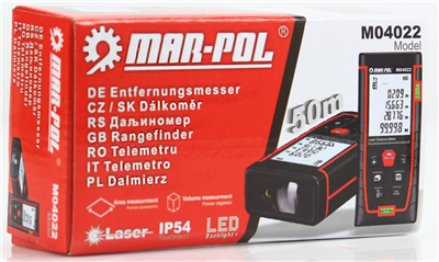 Laserový měřič vzdálenosti 0.05-50m MAR-POL