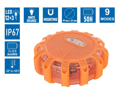 LED světlo výstražné, 9 funkcí GEKO