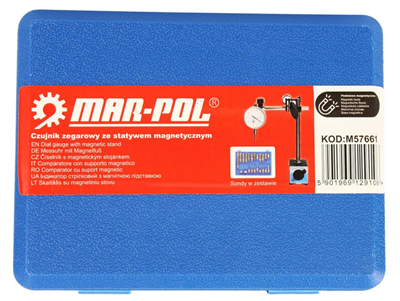Úchylkoměr 0-10/0,01mm s magnetickým stativem a vyměnitelnými koncovkami MAR-POL
