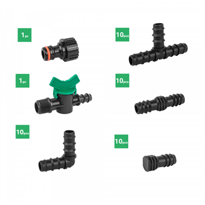 Sada 42ks příslušenství pro zavlažovací hadice 16mm BRADAS