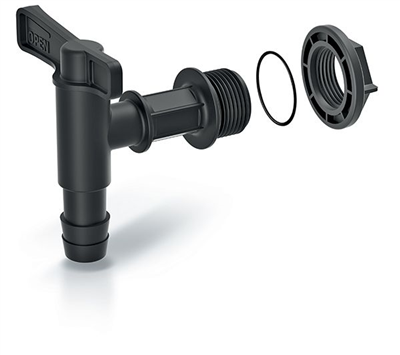 Kohoutek pro nádrž na dešťovou vodu, černý, 3/4" ITAP1 CANTAP