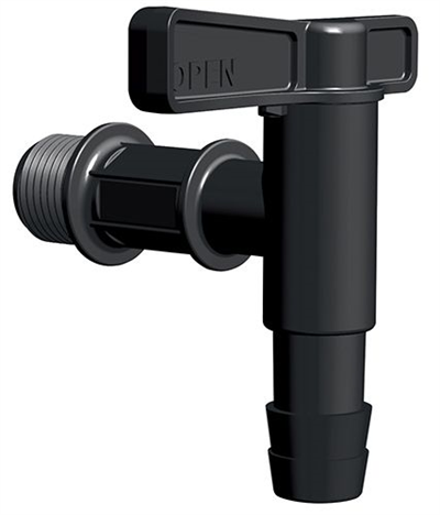 Kohoutek pro nádrž na dešťovou vodu, černý, 3/4" ITAP1 CANTAP