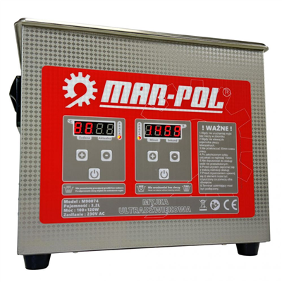 Ultrazvuková čistička 120 W, 3,2 l, nerez - MAR-POL