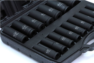 Hlavice nástrčná rázová, sada 16 ks, 1/2“, 10-32 mm BJC