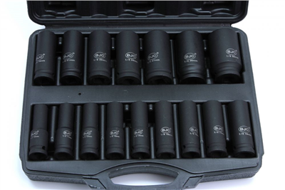 Hlavice nástrčná rázová, sada 16 ks, 1/2“, 10-32 mm BJC