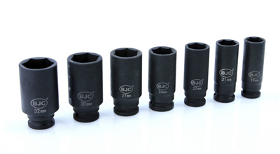 Hlavice nástrčná rázová, sada 13 ks, 1/2“, 10-32 mm, 78 mm BJC