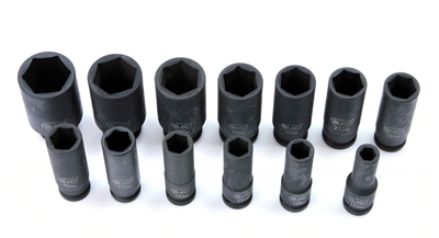 Hlavice nástrčná rázová, sada 13 ks, 1/2“, 10-32 mm, 78 mm BJC