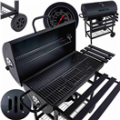 GEKO G80514 Gril na dřevěné uhlí, s roštem 70x35cm, teploměrem, víkem a policemi GEKO