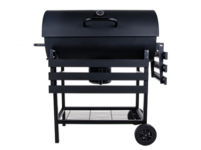 Gril na dřevěné uhlí, s roštem 70x35cm, teploměrem, víkem a policemi GEKO