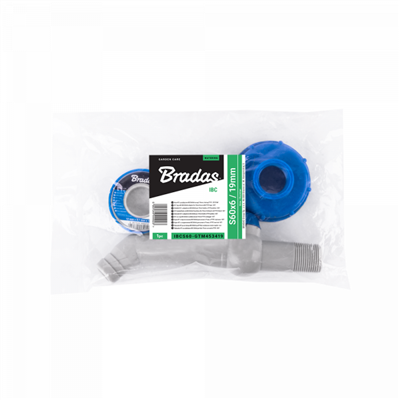 Sada pro kontejner na vodu IBC, kohoutek 45° s připojením IBCS60x6 pro hadice 19mm a PTFE páskou
