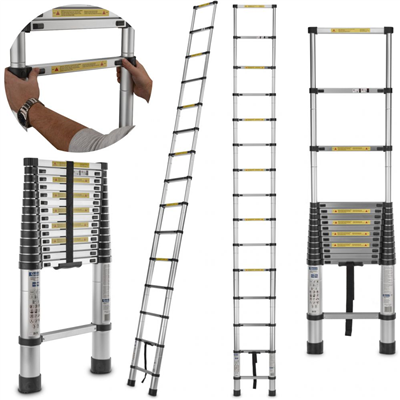 Teleskopický žebřík 4,4m, 150kg, hliníkový GEKO
