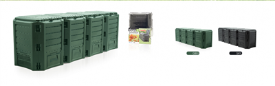 Čtyřdílný plastový kompostér 1600l, černý MODULE COMPOGREEN