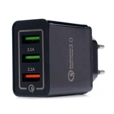 Síťová nabíječka QUICK CHARGE 3.0, 3xUSB KRAFT&DELE