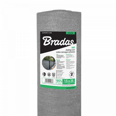 Stínící zahradní tkanina na pletivo 90%, 1,5x25m, 135g/m2, šedá