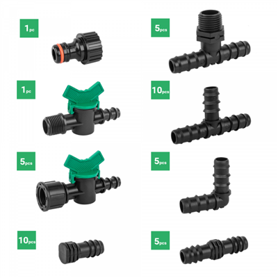 Sada 42ks příslušenství pro zavlažovací hadice 16mm