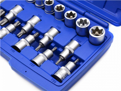 Sada nástrčných hlavic a bitů TORX 1/2", 19ks GEKO