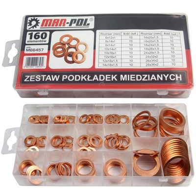 Měděná podložka, sada 160ks MAR-POL