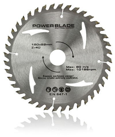 Kotouč pilový s SK plátky (vidiový), 150x40Tx22,2mm POWER BLADE