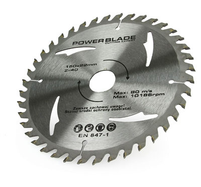 Kotouč pilový s SK plátky (vidiový), 150x40Tx22,2mm POWER BLADE