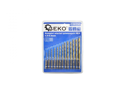 Sada 13ks HSS vrtáků do kovu HEX 1,5-6,5mm GEKO