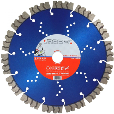 Kotouč řezný diamantový segmentový 230 x 15 x 22,2 mm RAPID
