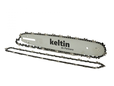 Vodící lišta na řetězové pily a 2 řetězy 14" 3/8" 1,3mm 52z KELTIN