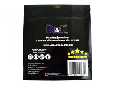 Kotouč diamantový řezný 250x10x250x10x25,4-22,23mm na dlažbu a kámen R&K PREMIUM
