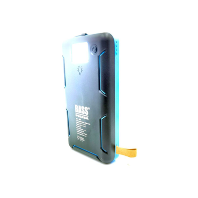 Solární powerbanka 25000mAh, čtyři solární panely a LED svítilna BASS