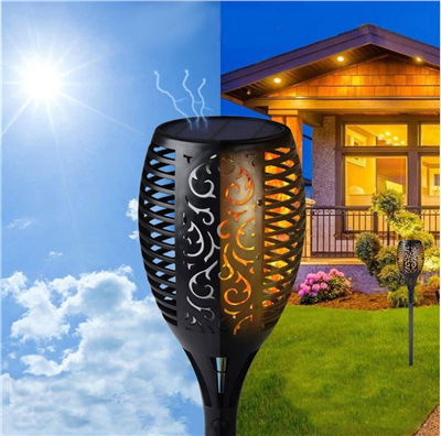 Pochodeň LED s plamenem, solární nabíjení BASS