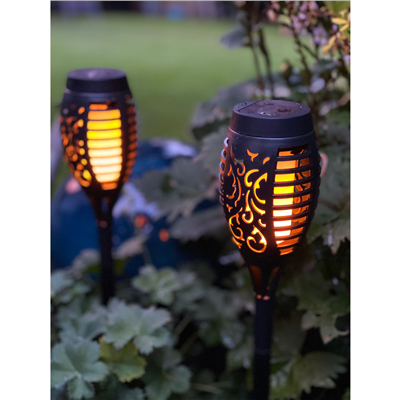 Pochodeň LED s plamenem, solární nabíjení BASS