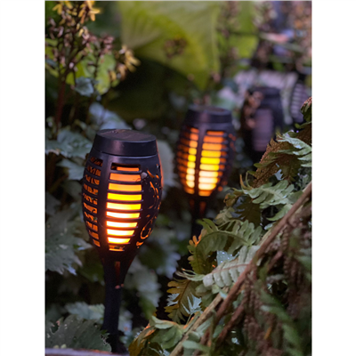 Pochodeň LED s plamenem, solární nabíjení BASS