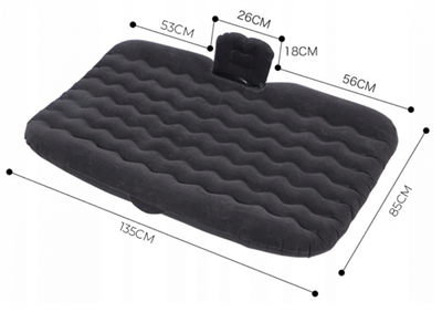 Nafukovací matrace do auta 135 x 80 cm černá s kompresorem 12V BASS
