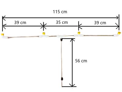 Postřikovací nástavec, 4 trysky, 115cm pro postřikovače DEMON