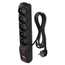 EMOS P53871 Přepěťová ochrana – 5 zásuvek, 1,5m, černá