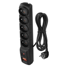 EMOS P53872 Přepěťová ochrana – 5 zásuvek, 3m, černá