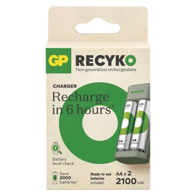 Nabíječka baterií GP Eco E221 + 2x AA ReCyko 2100