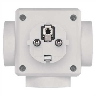 Rozbočovací zásuvka 3x kulatá, 2x USB
