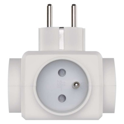 Rozbočovací zásuvka 3x kulatá, 2x USB