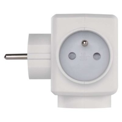 Rozbočovací zásuvka 3x kulatá, 2x USB