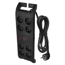 EMOS P54052 Přepěťová ochrana 1800J – 8 zásuvek, 3m, černá
